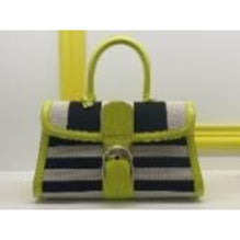 Brillant East/West Mini S Lime Stripes J - Noir-Naturel-Lime Green (Available for All Market)