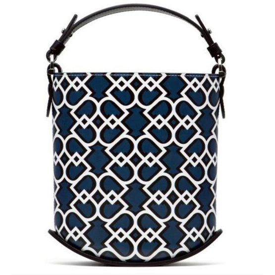 Pin Mini Bucket D Upside Down Box Calf - Bleu prusse-Optic White-Noir (Available for All Market)