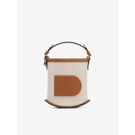Pin Mini Bucket Canvas Calf Trim - Natural - Tan (Available for All Market)