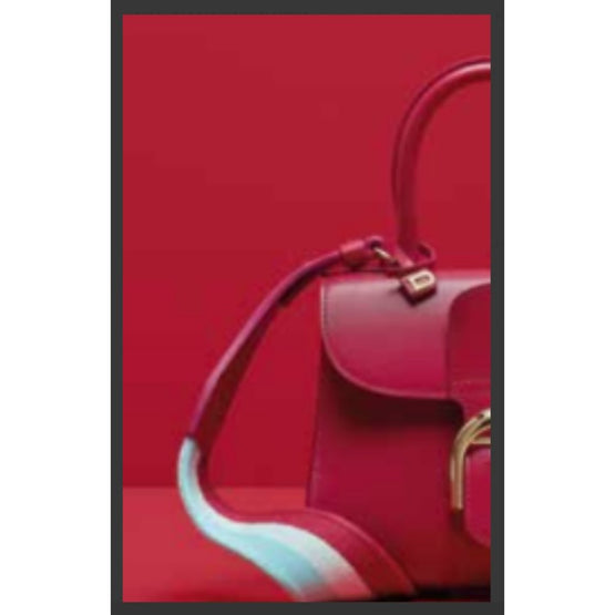 Short Fabric Strap Fabric Supple Calf - Framboise-Celadon-Silk Pink (Available for All Market)